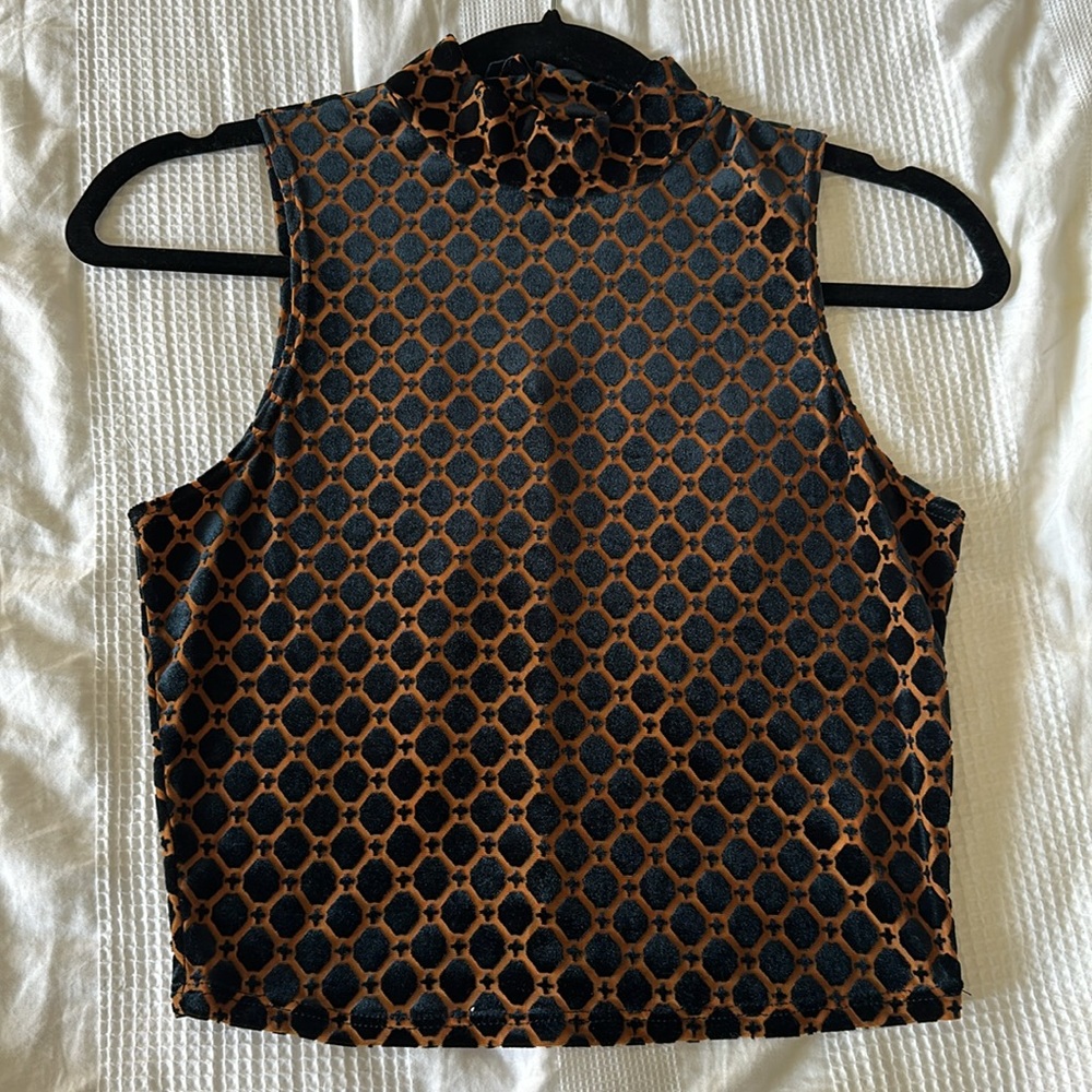Maitai velvet detail crop top